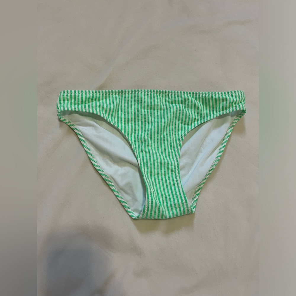 aerie green & white pinstripe bikini bottom